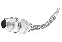 <strong>1300960037 – 36372</strong><br/><span style="color : #000000 ;">Liquid-Tight Grip Strain Relief, 1″ NPT, Straight Male, Mesh Length 0.133m (5.25″)</span>