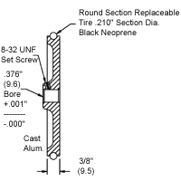 <strong>WF1000OR</strong><br/><span style="color : #000000 ;">Roue en néoprène de 1 pied</span>