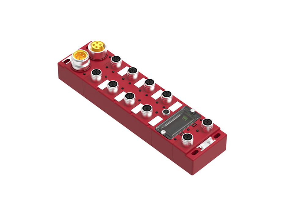 Brad EtherNet/IP CIP Safety HarshIO Modules, Classic 60.00mm, IP67, 8 Ports M12, 12 PNP Safety Inputs, 2 Bipolar Safety Outputs, Window Memory Key, 5-Pole Power