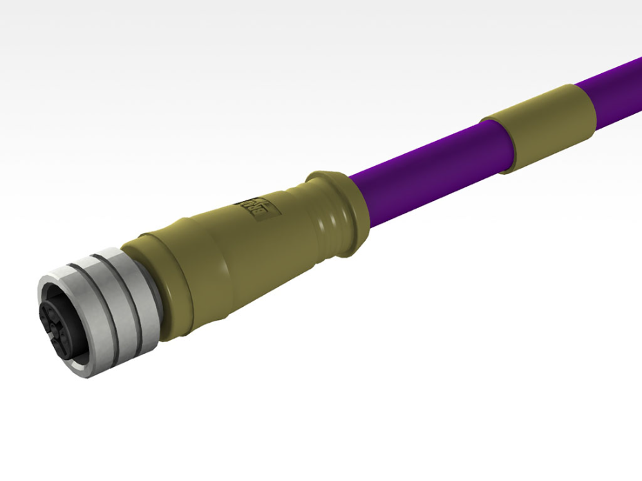 Micro-Change (M12) Single-Ended Cordset, 5 Poles, Female (Straight) to Pigtail, 24 AWG, 20.0m (65.62') Length, PROFIBUS PUR Cable Preferred Version in Europe