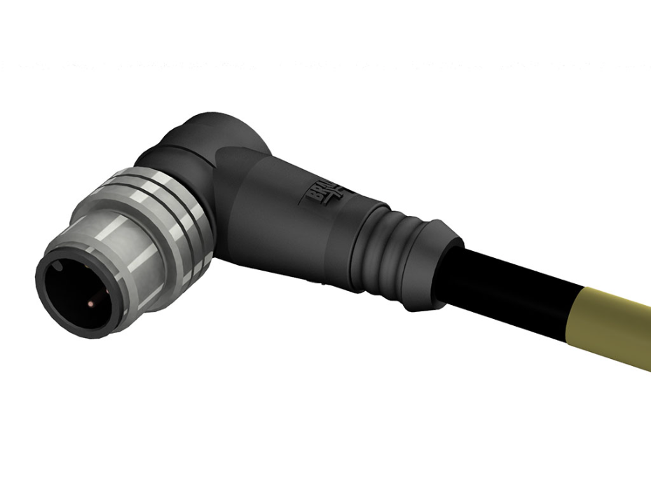 Micro-Change (M12) Single-Ended Cordset, 3 Poles, Male (90°) to Pigtail, 0.34mm3 PUR LS0H Cable, 1.0m (3.28') Length