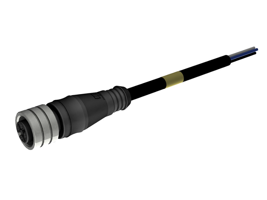Micro-Change (M12) Single-Ended Cordset, 5 Poles, Female (Straight) to Pigtail, 0.34mm3 PUR LS0H Cable, 30.0m (98.40') Length