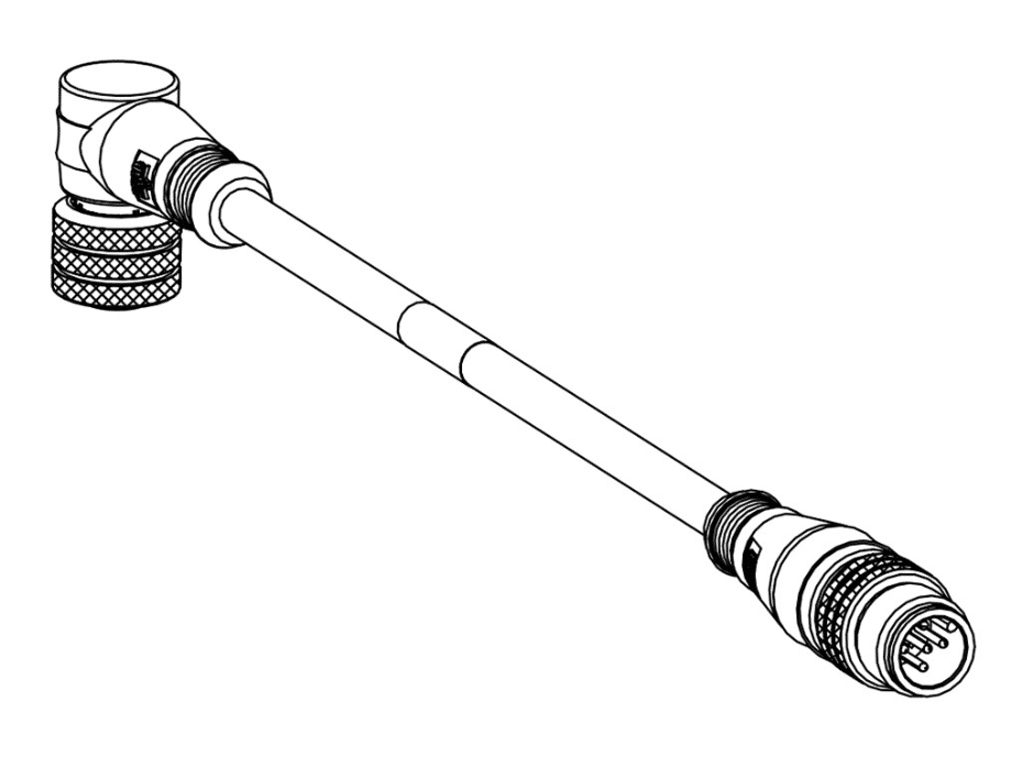 Micro-Change (M12) Double-Ended Cordset, 4 Poles, Male (Straight) to Female (90°), 22 AWG, Yellow TPE Cable, 3.0m (9.84') Length