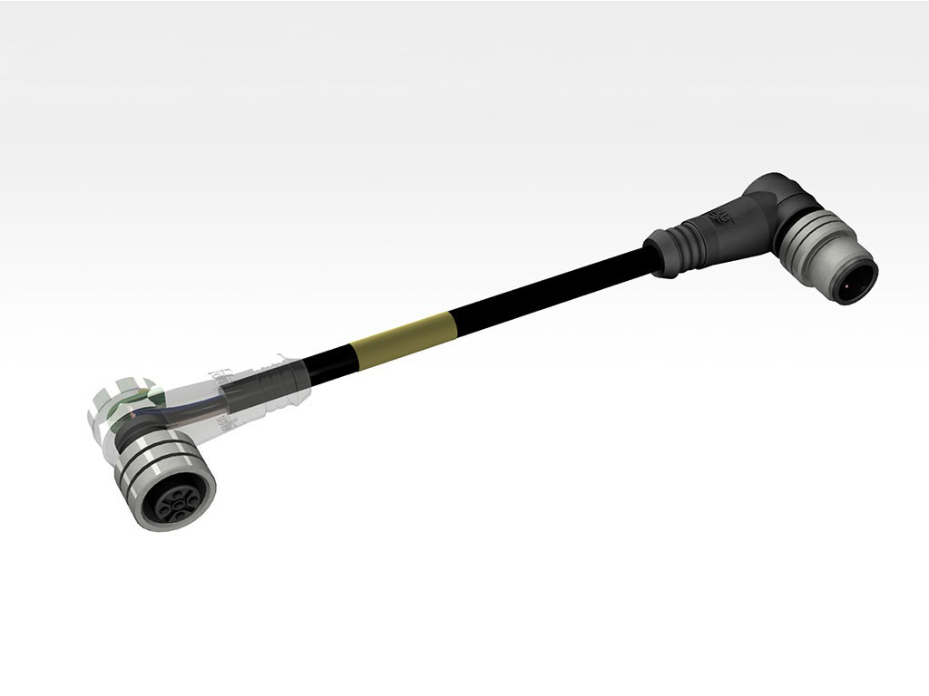 Micro-Change (M12) Double-Ended Cordset, 3 Poles, Female (90°) to Male (90°) with PNP LED Sensors, 0.34mm² PUR LS0H Cable, 1.0m (3.28') Length
