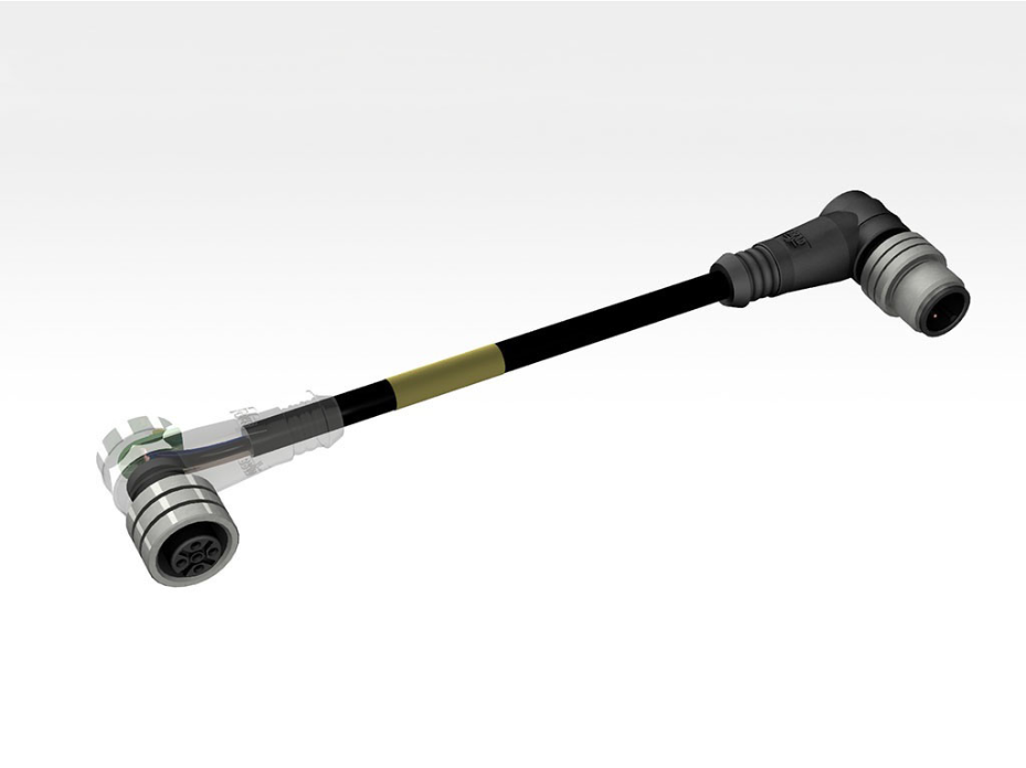 Micro-Change (M12) Double-Ended Cordset, 4 Poles, Female (90°) to Male (90°) with PNP LED Sensors, 0.34mm² PUR LS0H Cable, 1.0m (3.28') Length
