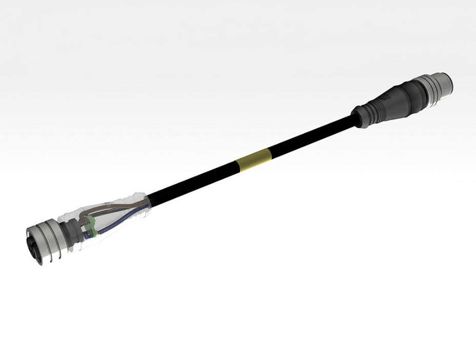 Micro-Change (M12) Double-Ended Cordset, 3 Poles, Female (Straight) to Male (Straight) with PNP LED Sensors, 0.34mm² PUR LS0H Cable, 1.0m (3.28') Length