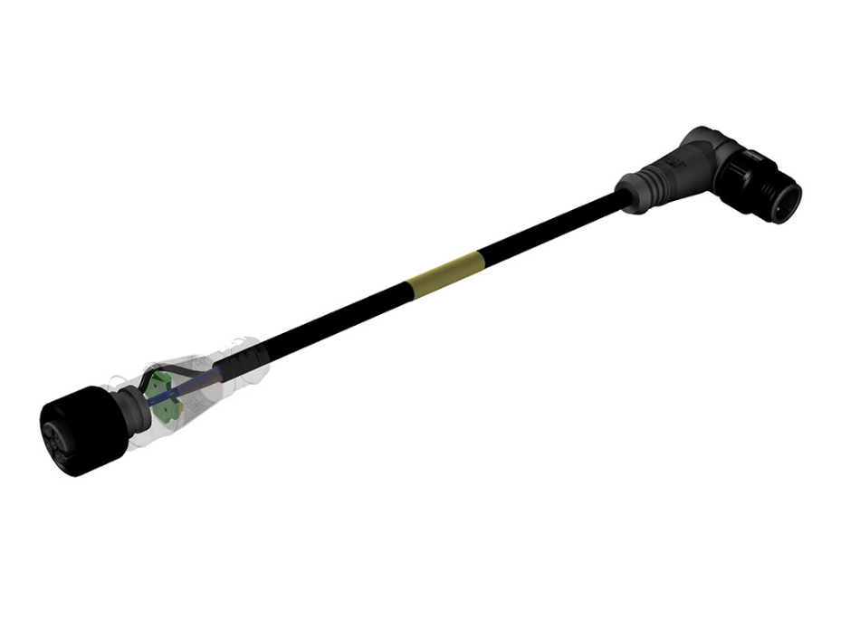 Micro-Change (M12) Double-Ended Cordset, 4 Poles, Female (Straight) to Male (90°) with PNP LED Sensors, 0.34mm² PUR LS0H Cable, 1.0m (3.28') Length