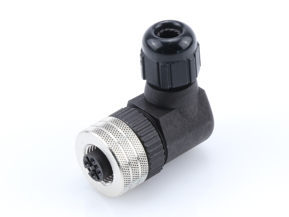 Micro-Change (M12) Single Keyway with PG7 Cable Fitting, 90° Angle Female, 5 Poles, Cable Diameter 3.30-6.60mm