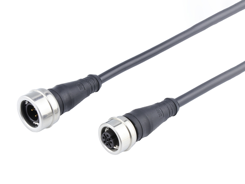 Ultra-Lock (M12) Double-Ended Cordset, 4 Poles, Female (Straight) to Male (Straight), 0.34mm² Wire, PVC Cable, 5.0m (16.40') Length