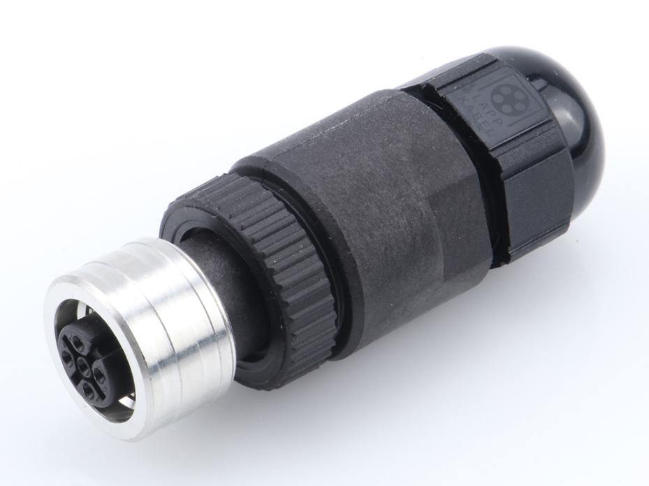 Ultra-Lock (M12) Single Keyway with PG9 Cable Fitting, Female, 4 Pole, Straight, Cable Diameter 4.10-8.10mm