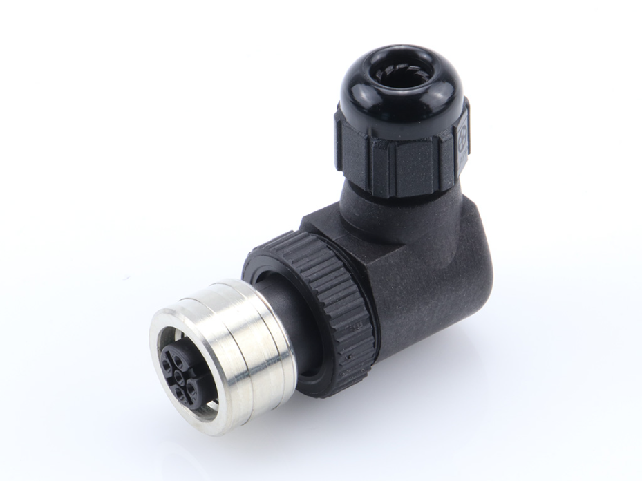 Ultra-Lock (M12) Single Keyway with PG7 Cable Fitting, Female, 5 Pole, Right-Angle, Cable Diameter 3.30-6.60mm