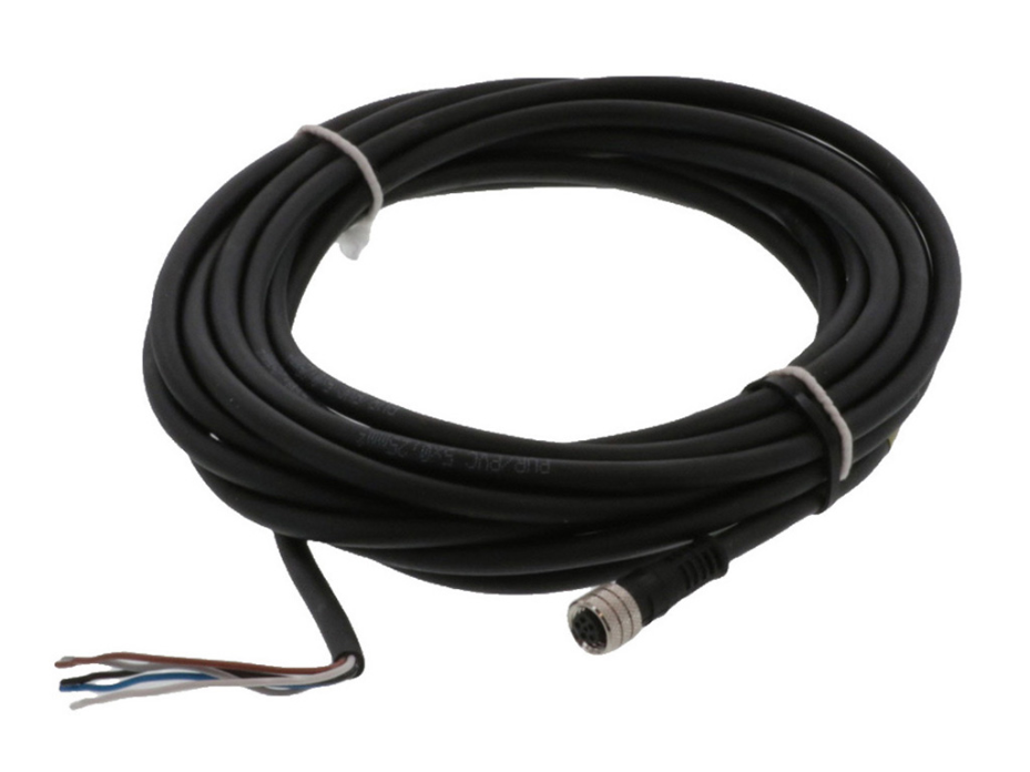 Nano-Change (M8) Single-Ended Cordset, 5 Poles, Female (Straight) to Pigtail, 0.25mm² PUR/PVC Cable, 5.0m (16.40') Length, PUR Cable Preferred Version in Europe