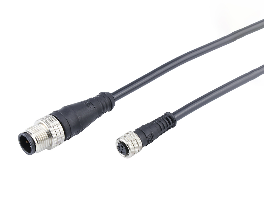 Nano-Change (M8) to Micro-Change (M12) Double-Ended Cordset, 3 Poles, Female (Straight) to Male (Straight), 0.25mm² PVC Cable, 0.60m (1.97') Length
