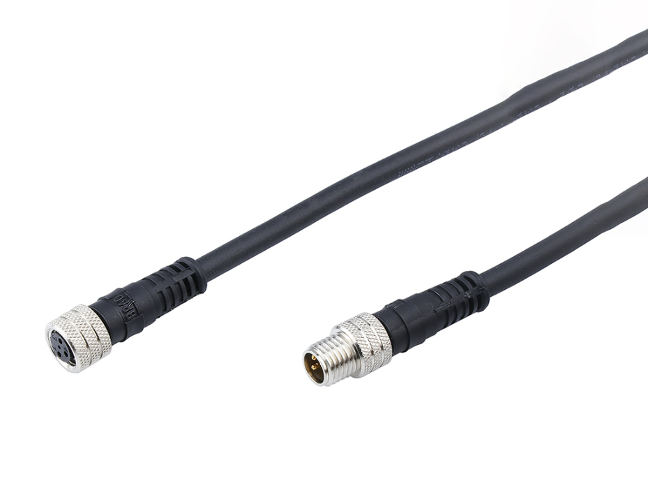 Nano-Change (M8) Double-Ended Cordset, 3 Poles, Female (Straight) to Male (Straight), 24 AWG, PUR/VPC Cable, 1.0m (3.28') Length, PUR Cable Preferred Version in Europe