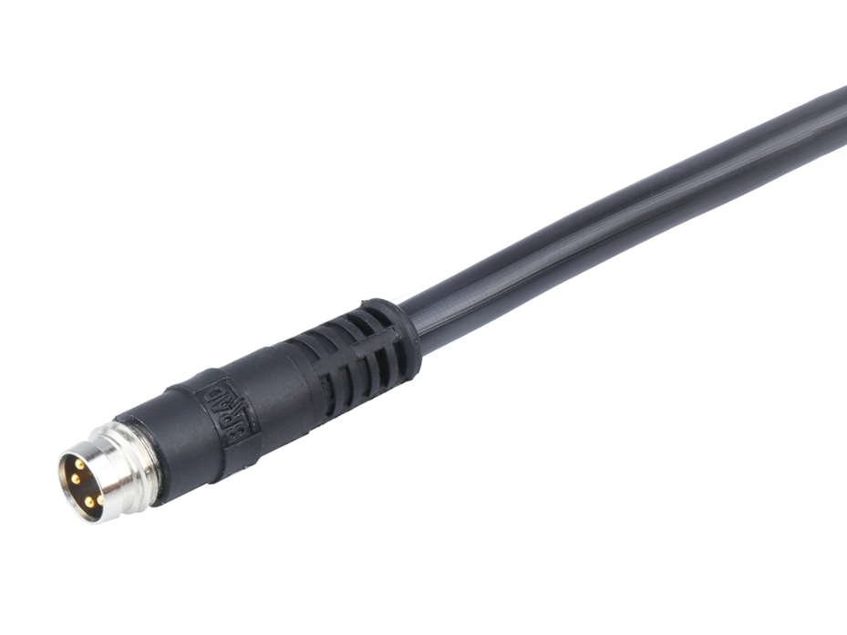 Nano-Change (M8) Single-Ended Cordset, 4 Poles, Male (Straight) with Snap Coupling to Pigtail, 0.25mm² PUR LSOH Cable, 2.0m (6.56') Length