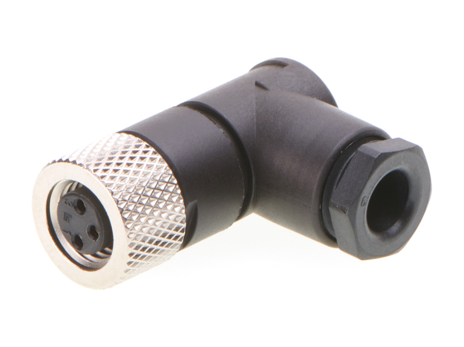 Nano-Change (M8) Attachable Connectors, 90° Angle Female, 3 Poles