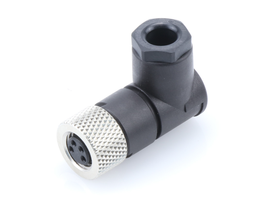 Nano-Change (M8) Attachable Connectors, 90° Angle Female, 4 Poles