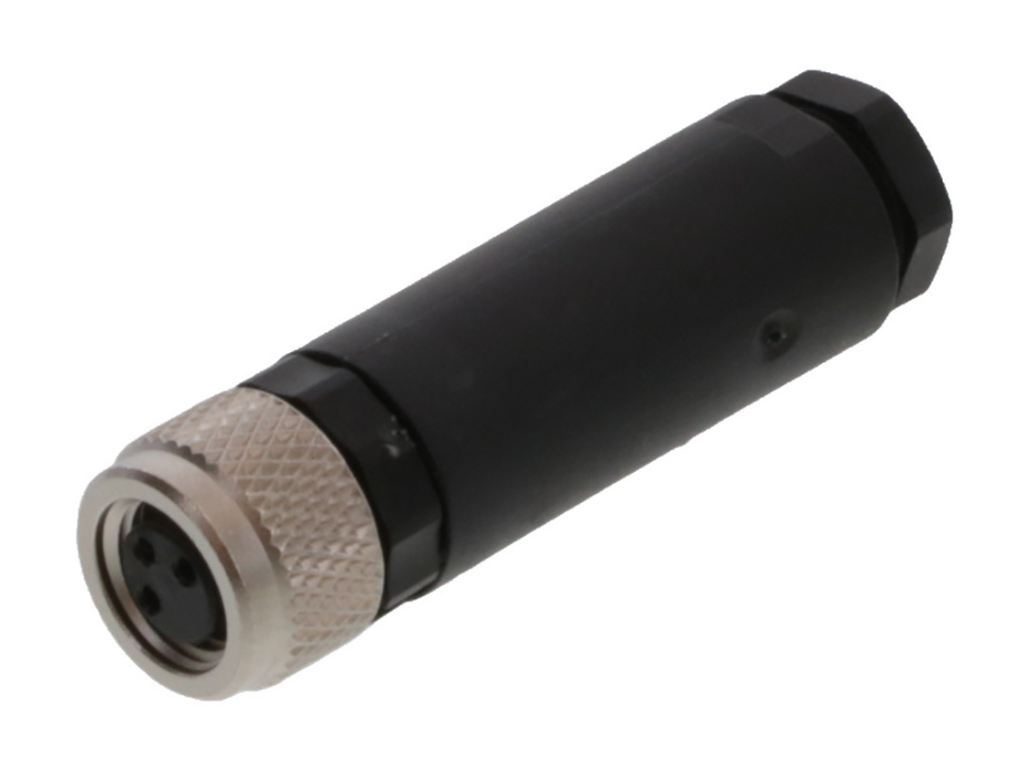 Nano-Change (M8) Field Attachable Connector, 3 Poles, Straight, Female, Unshielded, Screw Termination, Cable Diameter 3.50-5.00mm