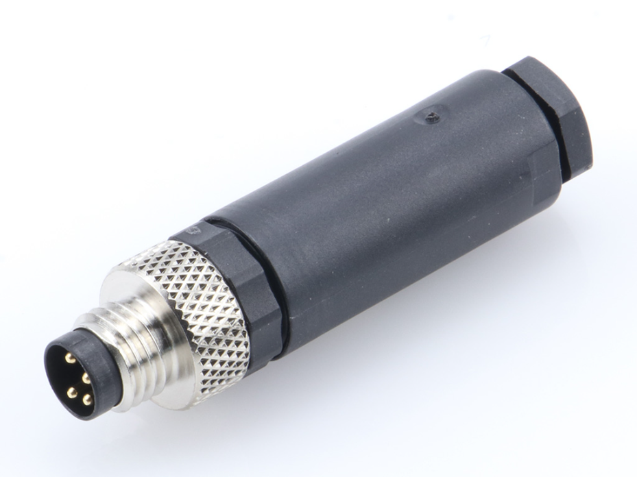 Nano-Change (M8) Field Attachable Connector, 4 Poles, Straight, Male, Unshielded, Screw Termination, Cable Diameter 3.50-5.00mm