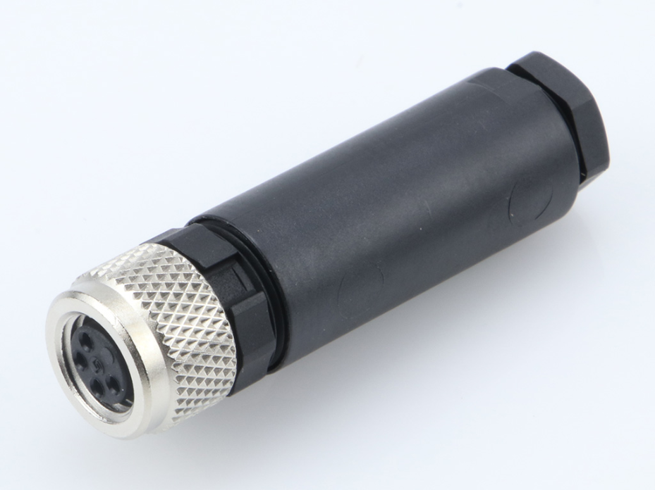 Nano-Change (M8) Field Attachable Connector, 4 Poles, Straight, Female, Unshielded, Screw Termination, Cable Diameter 3.50-5.00mm