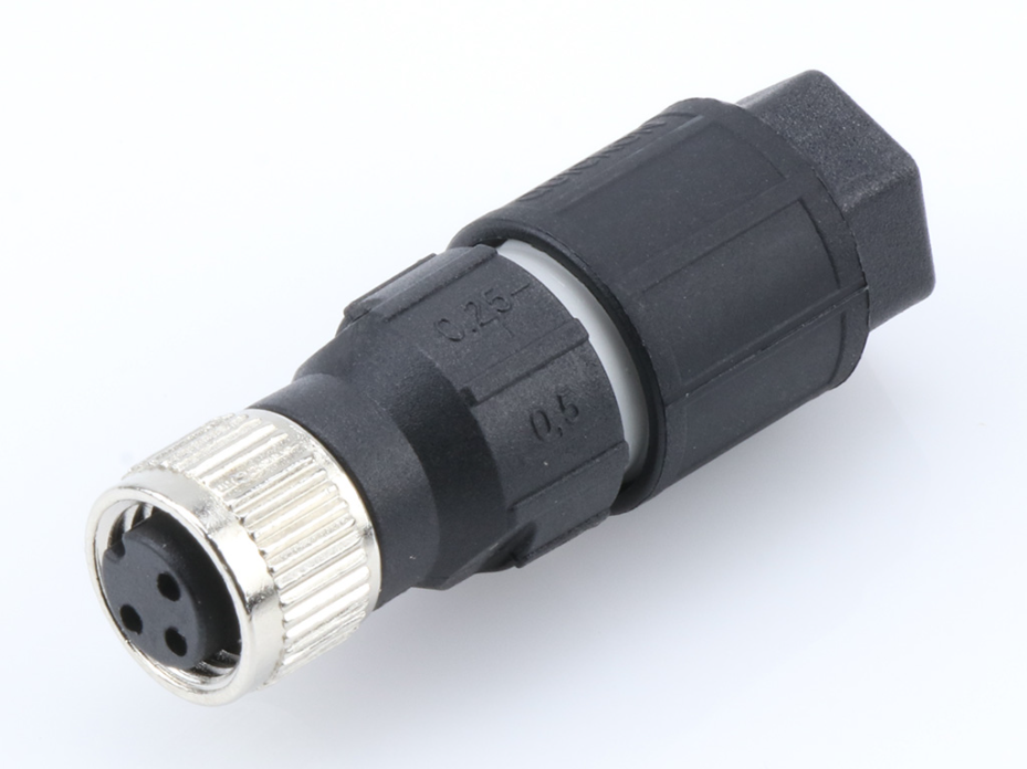 Nano-Change (M8) Field Attachable Connector, 3 Poles, Straight, Female, Unshielded, IDC Termination, Cable Diameter 2.50-5.20mm