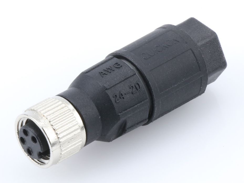 Nano-Change (M8) Field Attachable Connector, 4 Poles, Straight, Female, Unshielded, IDC Termination, Cable Diameter 2.50-5.20mm