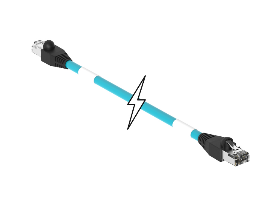 Double-Ended RJ-45 Cordset, 4 Poles, Male (Straight) to Male (Straight), 24 AWG, Teal Unshielded PVC Cable, 5.0m (16.40') Length, 6.35mm (.250") Diameter