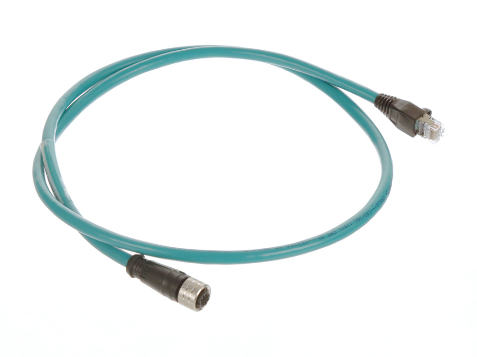 Micro-Change (M12) to RJ-45 Double-Ended Cordset, 4 Poles, D-Coded, Female (Straight) to Male RJ-45, 1.0m (3.28') Length