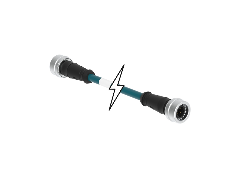 Micro-Change (M12) to Ultra-Lock (M12) Double-Ended Cordset, 4 Poles, D-Coded, Male (Straight) to Male (Straight), 22 AWG, Shielded PUR Cable, 1.0m (3.28') Length