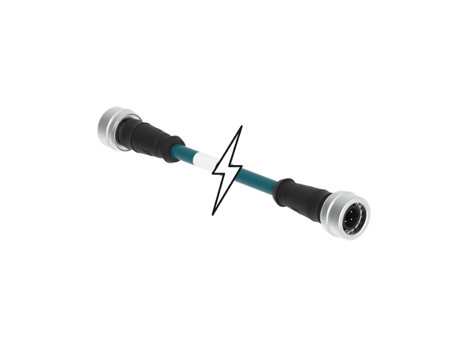 Micro-Change (M12) to Ultra-Lock (M12) Double-Ended Cordset, 4 Poles, D-Coded, Male (Straight) to Male (Straight), 22 AWG, Shielded PUR Cable, 5.0m (16.40') Length