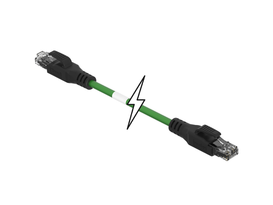 Industrial Ethernet Double-Ended RJ-45 Cordset, Male (Straight) to Male (Straight), 22 AWG, Shielded PUR Cable, 6.0m (19.68') Length