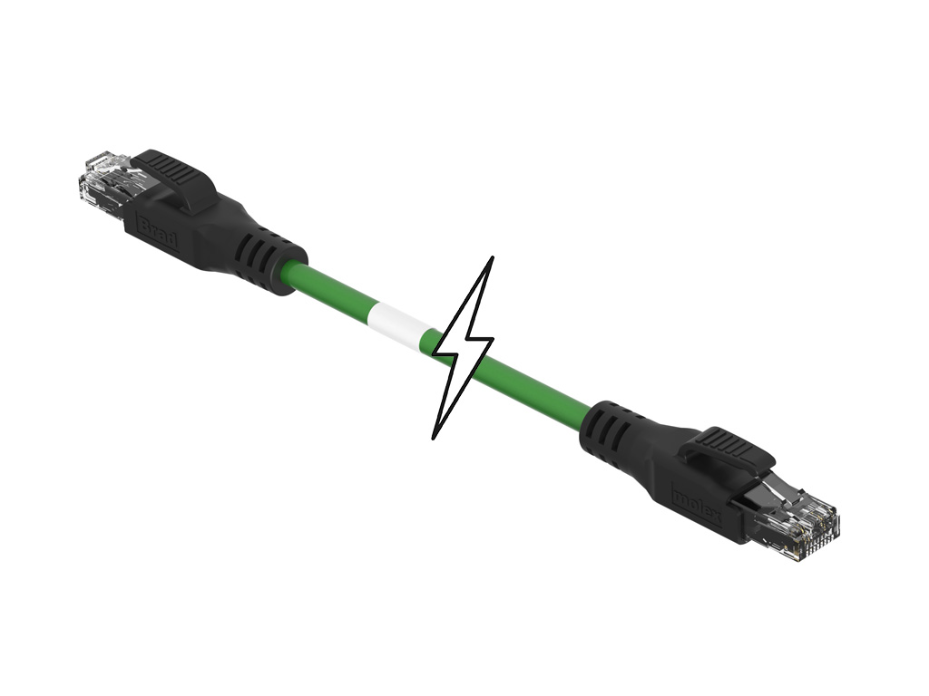 Industrial Ethernet Double-Ended RJ-45 Cordset, Male (Straight) to Male (Straight), 22 AWG, Shielded PUR Cable, 15.0m (49.21') Length
