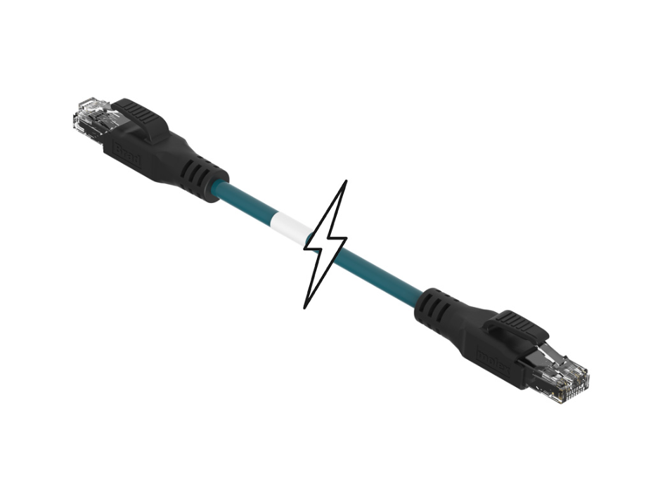 Double-Ended RJ-45 Cordset, 4 Poles, Male (Straight) to Male (Straight), 26 AWG, Shielded TPE Cable, 50.0m (164.04' ) Length, 6.00mm (.236") Diameter, Teal