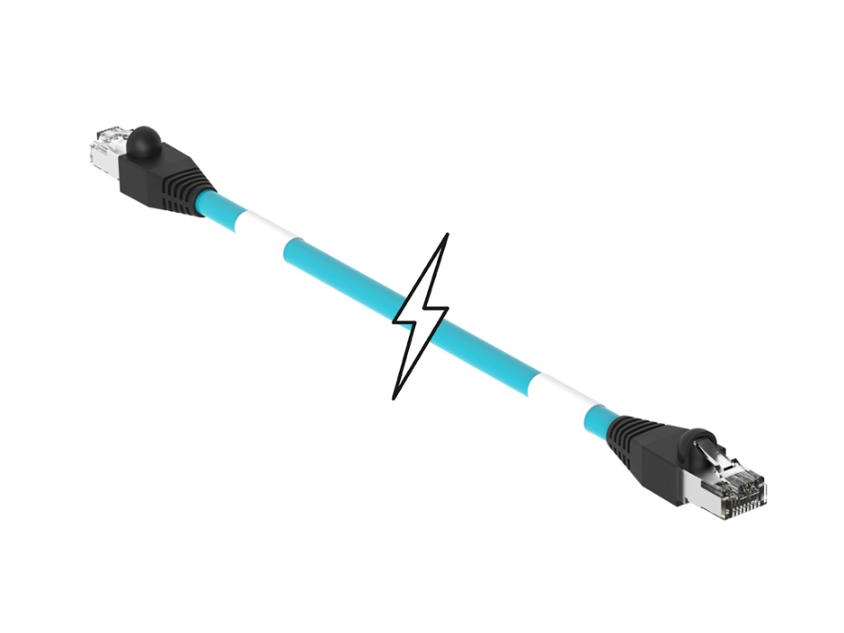 Double-Ended RJ-45 Cordset, 4 Poles, Male (Straight) to Male (Straight), 24 AWG, Teal Unshielded TPE Cable, 23.0m (75.46') Length, 6.10mm (.240") Diameter