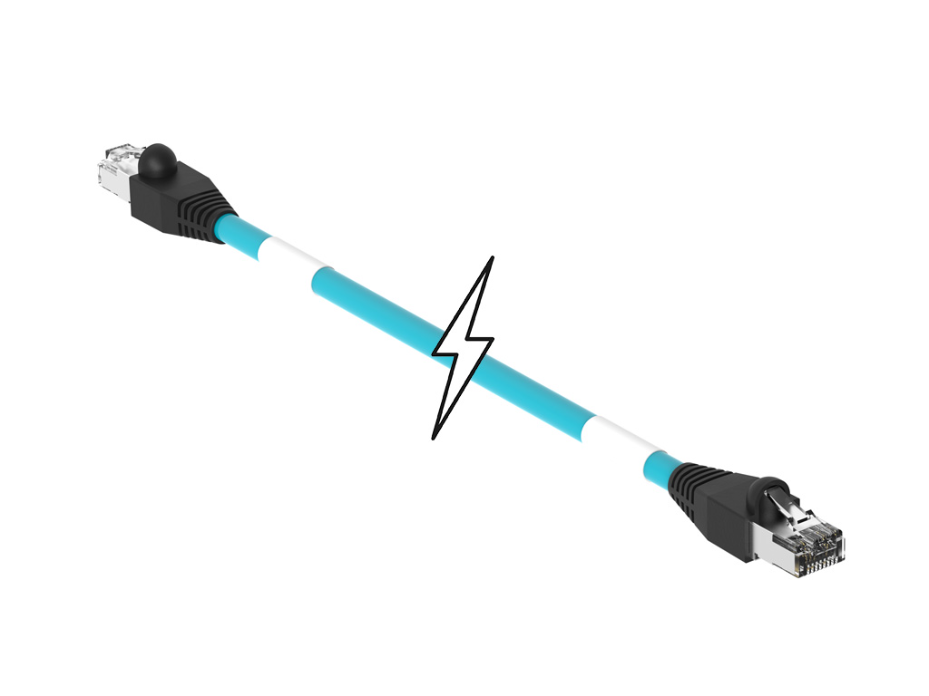 Double-Ended RJ-45 Cordset, 4 Poles, Male (Straight) to Male (Straight), 24 AWG, Teal Unshielded TPE Cable, 34.0m (111.55') Length, 6.10mm (.240") Diameter