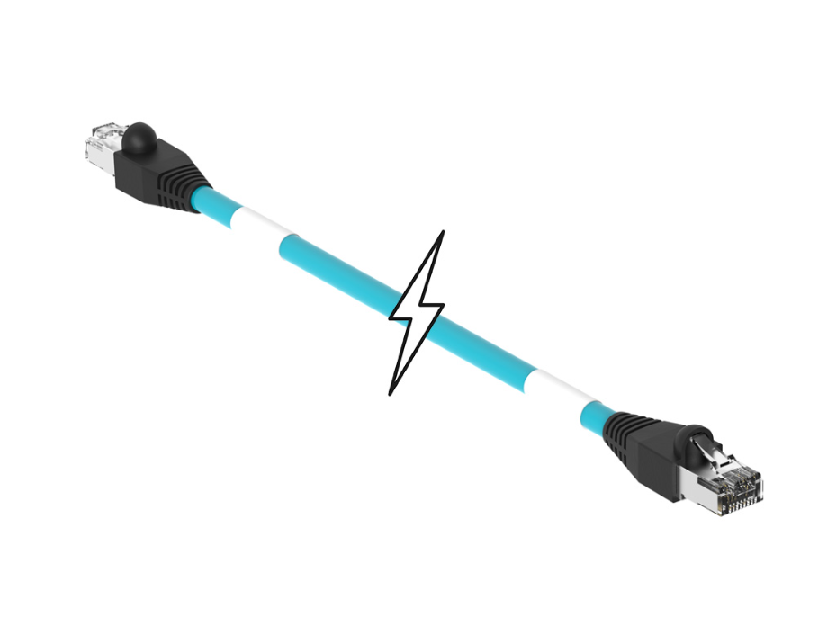 Double-Ended RJ-45 Cordset, 4 Poles, Male (Straight) to Male (Straight), 24 AWG, Teal Unshielded TPE Cable, 42.0m (137.80') Length, 6.10mm (.240") Diameter