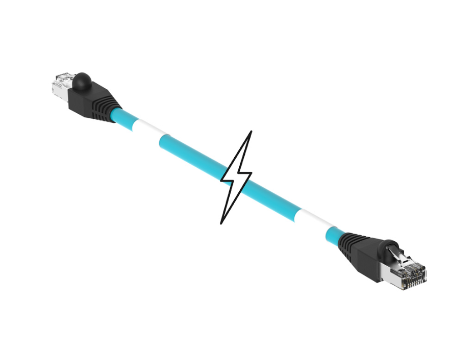 Double-Ended RJ-45 Cordset, 4 Poles, Male (Straight) to Male (Straight), 24 AWG, Teal Unshielded TPE Cable, 61.0m (200.13') Length, 6.10mm (.240") Diameter