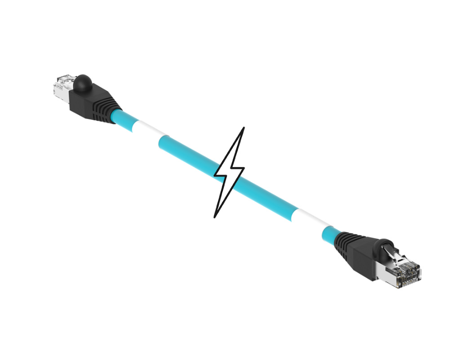 Double-Ended RJ-45 Cordset, 4 Poles, Male (Straight) to Male (Straight), 24 AWG, Teal Unshielded TPE Cable, 65.0m (213.25') Length, 6.10mm (.240") Diameter