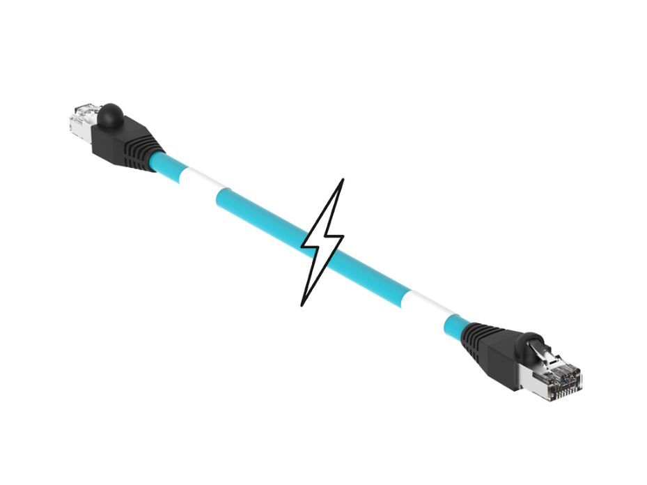 Double-Ended RJ-45 Cordset, 4 Poles, Male (Straight) to Male (Straight), 24 AWG, Teal Unshielded TPE Cable, 80.0m (262.40') Length, 6.10mm (.240") Diameter
