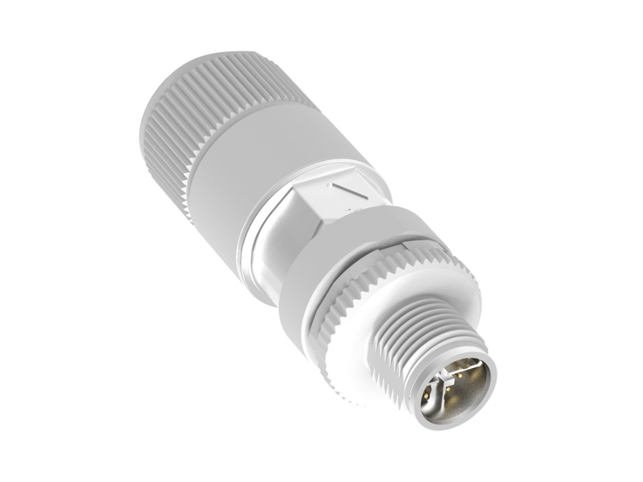 Micro-Change (M12) CAT6A Field Attachable Connector, 8 Poles, X-Coded, Straight, Male, Shielded, IDC Termination, Cable Diameter 5.50-9.00mm, AWG 27-22