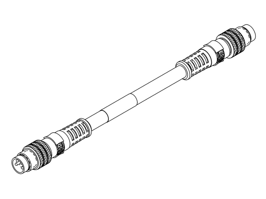 Nano-Change (M8) to Nano-Change (M8) Double-Ended Cordset, 4 Poles, A-Coded, Male (Straight) to Male (Straight), 26 AWG, Green Shielded PUR Cable, 1.0m (3.28') Length
