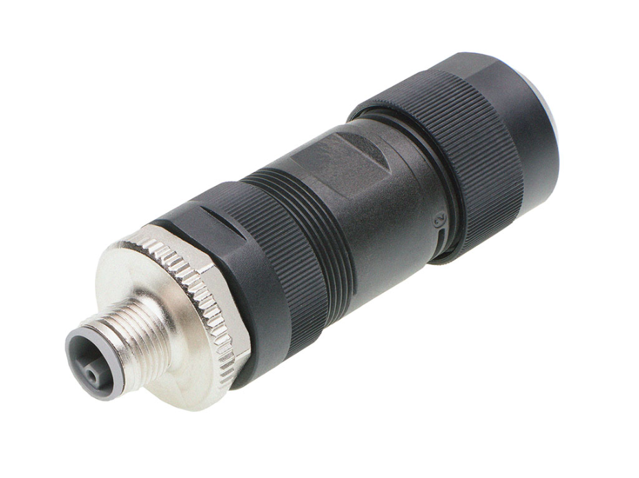 Micro-Change (M12) Field Attachable Connector, 5 Poles, L-Coded, Straight, Male, Unshielded, Screw Termination, Cable Diameter 8.00-13.00mm