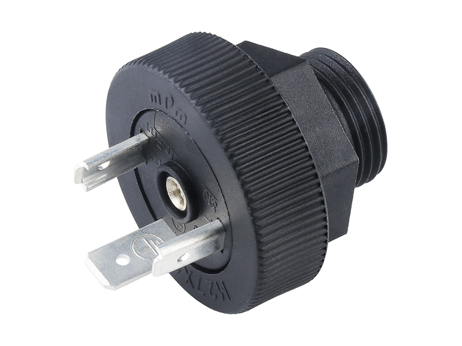 mPm DIN Base, Form A-18mm, B31 Base, 2 Pole Plus Ground Terminal, 250V AC/300V DC, Black, Nitrile Gasket