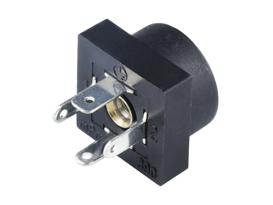mPm DIN Base, Form C-Micro 9.4mm, B39 Base, 3 Pole Plus Ground Terminal, 250V AC/300V DC, Black, Nitrile Gasket with Screws