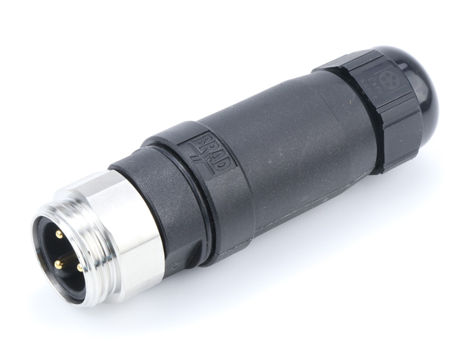 Mini-Change Field Attachable, Male Connector, 3 Pole, Cable Range: 5.08-11.43mm Outside Diameter with External Threads, Stainless Steel