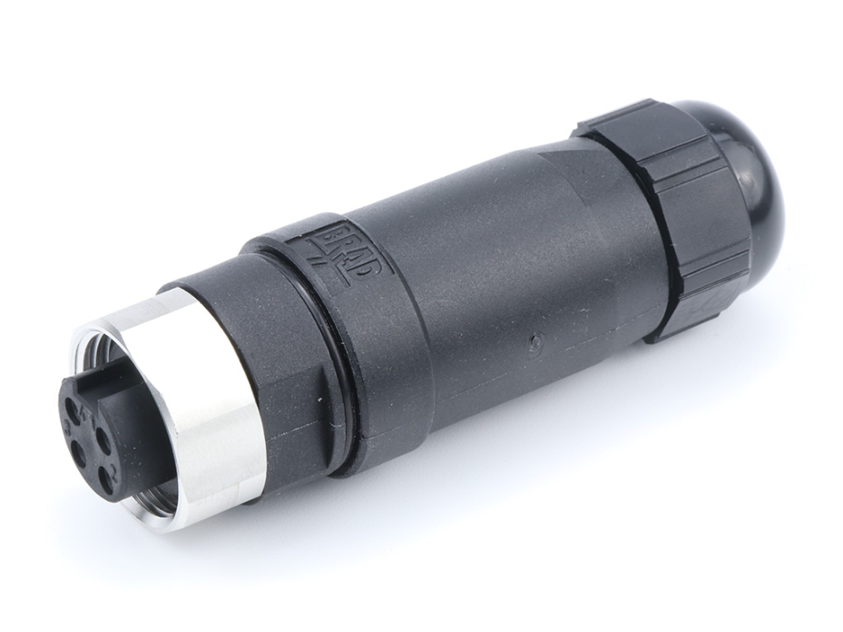 Mini-Change Field Attachable, Female Connector, 4 Pole, Cable Range: 5.08-11.43mm Outside Diameter with Internal Threads, Stainless Steel