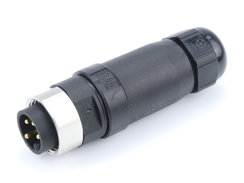 Mini-Change Field Attachable, Male Connector, 4 Pole, Cable Range: 5.08-11.43mm Outside Diameter with Internal Threads, Stainless Steel