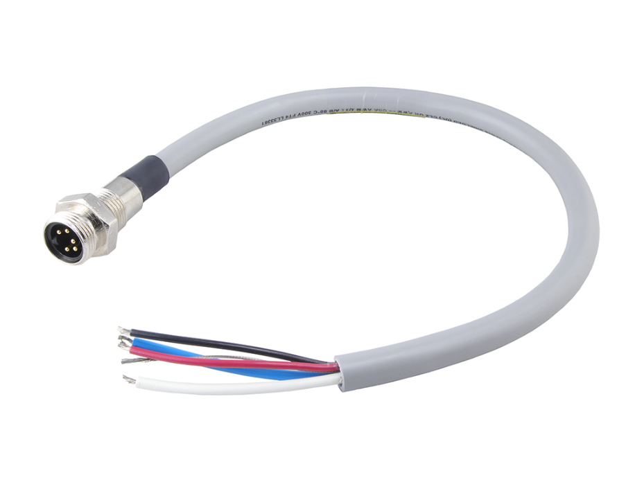 DeviceNet Mini-Change Receptacle, 5 Poles, Male (Straight) with DeviceNet Thick Trunk Cable, 1/2" - 14 NPT, 0.5m (19.7") Length