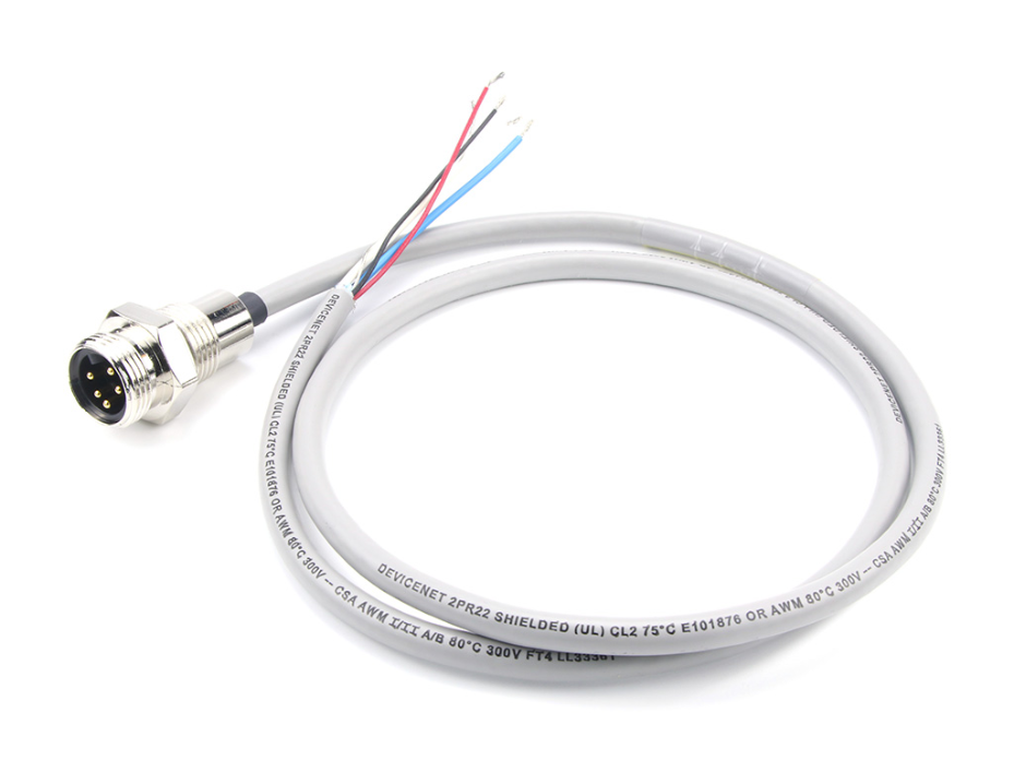 DeviceNet Mini-Change Receptacle, 5 Poles, Male (Straight) with DeviceNet Thin Trunk Cable, 1/2 - 14 NPT Threads, 2.0m (6.56') Length