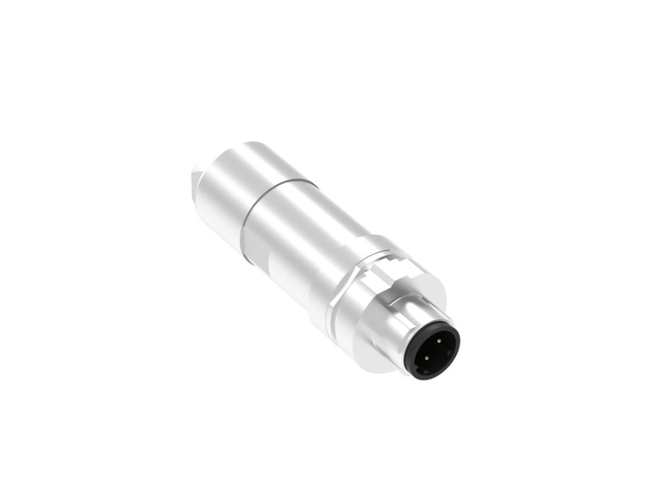 Micro-Change (M12) PROFINET Field Attachable Connector, 4 Poles, D-Coded, Straight, Male, Shielded, Screw Termination, Cable Diameter 6.00-8.00mm